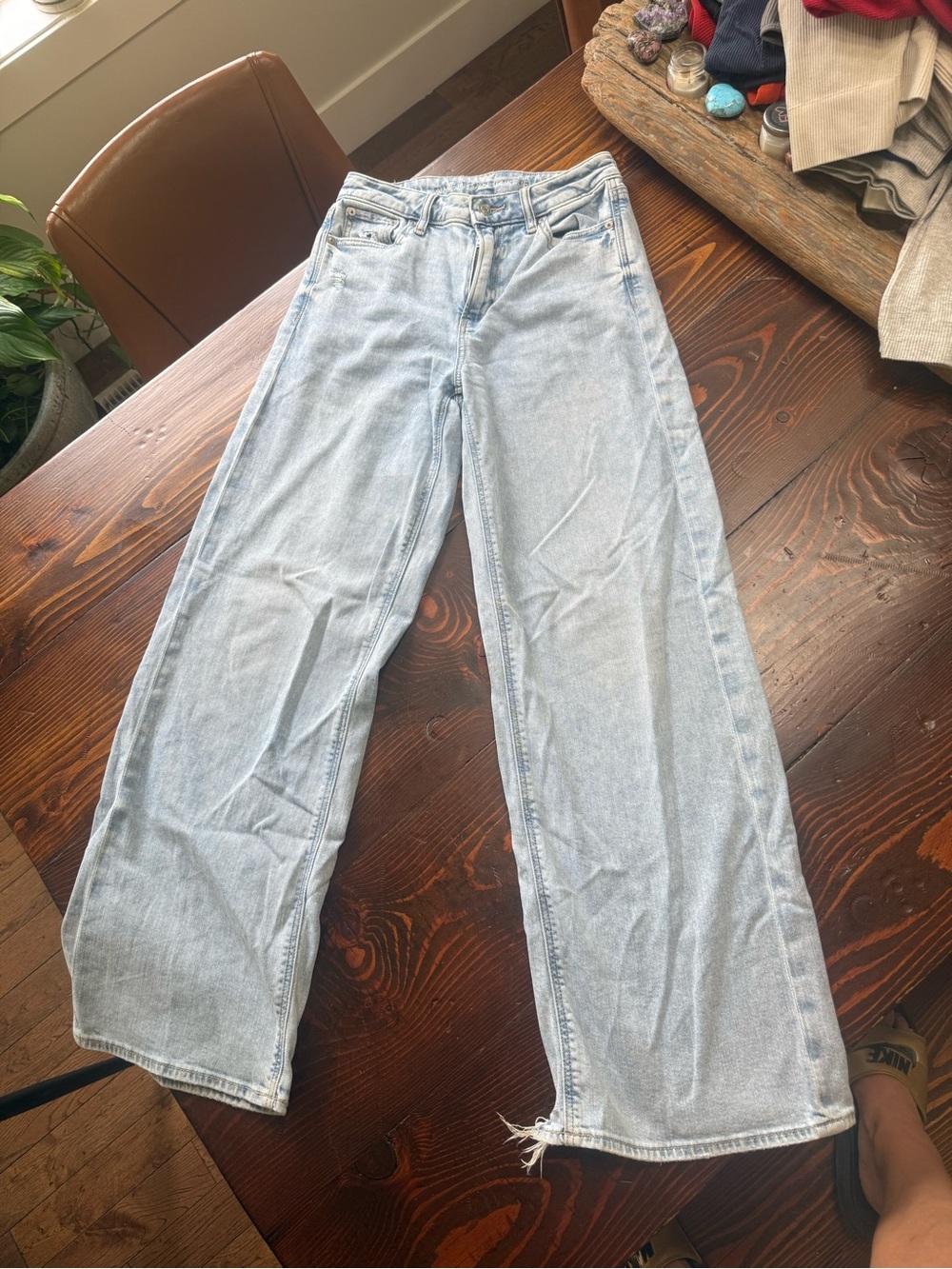 American Eagle Outfitters Light Blue Wide Leg Jeans